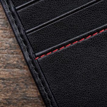 Portefeuille avec poche à monnaie en noir et rouge 5
