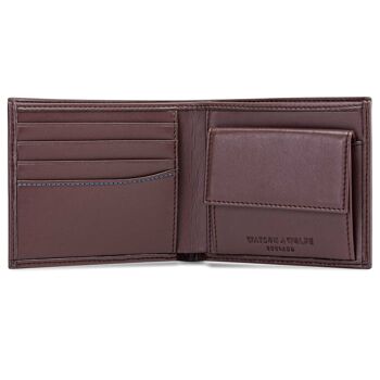 Portefeuille avec poche à monnaie en marron marron et bleu 3