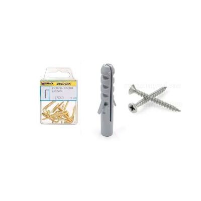 Plug No. 6 With Zinc Plated Flat Head Screws 4.5x40 mm. 8 units