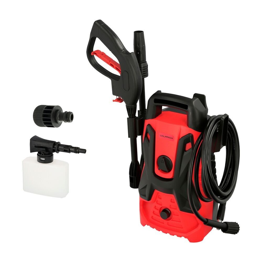 Nettoyeur haute pression 100 bars 1.300 watts. Avec accessoires. 270 litres/heure. Nettoyant à eau avec réservoir de détergent