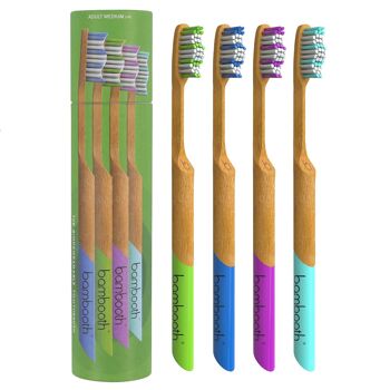 Brosse à Dents en Bambou - Multipack (Moyen) 1