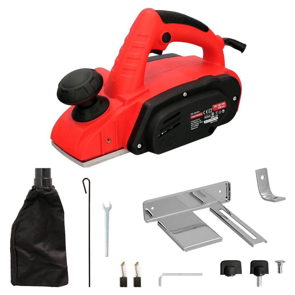 Elektrischer Hobel 710 Watt. Schnittbreite 82 mm. Tiefe 2 mm. Elektrischer Holzhobel Tischler mit Aluminium-/Stahlbasis