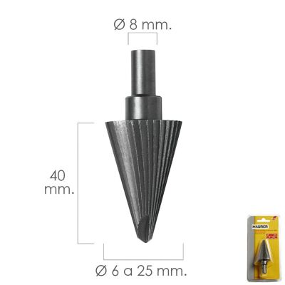 Hss Conical Milling Cutter "6-25 mm. For Drill / Milling Machine