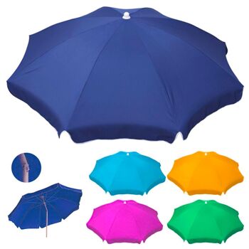 Parasol de plage en aluminium et polyester 200 cm. Lisa