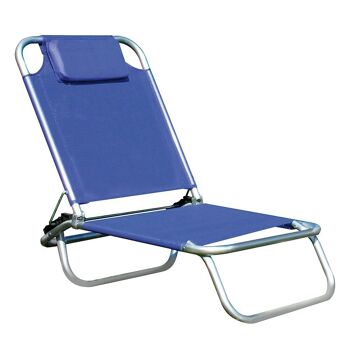 Chaise de plage en aluminium bleu Bermuda