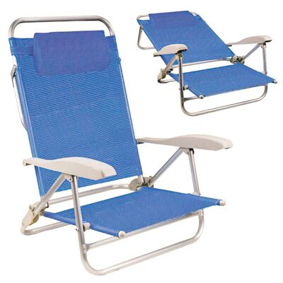 Bahama Blue Aluminum Beach Chair