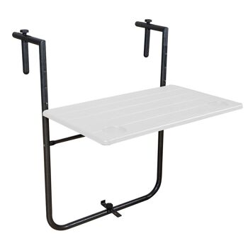 Table pliante suspendue pour balcons/terrasses 36x60 cm. Hauteur réglable