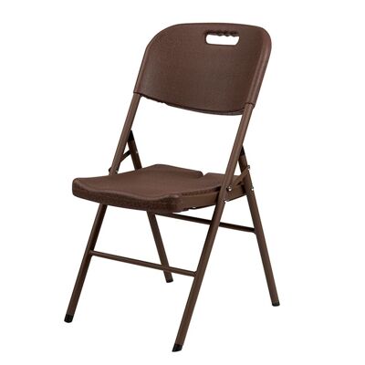 Chaise pliante multifonctionnelle, portable, résistante, polyvalente 45x50x88 (Ht.)cm. Couleur marron