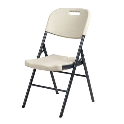 Chaise pliante multifonctionnelle, portable, résistante, polyvalente 45x50x88 (Ht.)cm. Couleur blanche