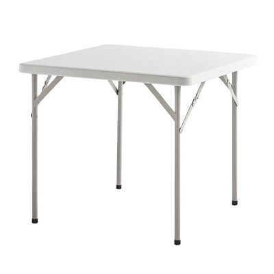 Multifunctional Square Folding Table, Portable, Resistant, Multipurpose 86x86x74 cm. White color