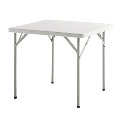 Mesa Plegable Cuadrada Multifuncional,  Portatil,  Resistente, Multiusos 86x86x74 cm. Color Blanco