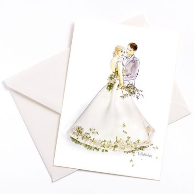 Mariage de rêve - carte avec noyau de couleur et enveloppe | 056