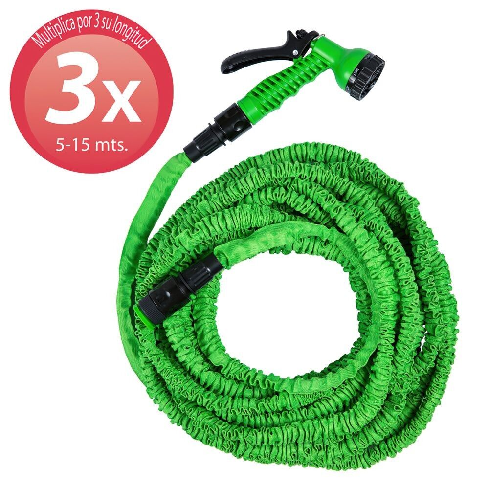 Tuyau d'irrigation extensible de 5 à 15 mètres avec pistolet 7 positions