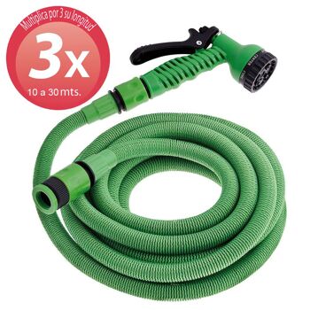 Tuyau d'irrigation compact extensible de 10 à 30 mètres avec pistolet 7 positions