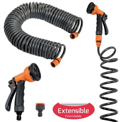 Self-coiling Garden Irrigation Hose With Irrigation Set 15 Meters