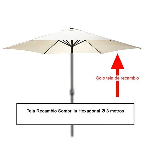 Tela Recambio Sombrilla Hexagonal " 3 metros (08091050)