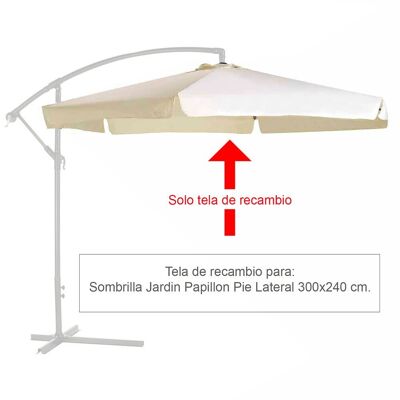 Tissu de remplacement pour parapluie à pied latéral Papillon "3 x 2, 40 mètres couleur beige