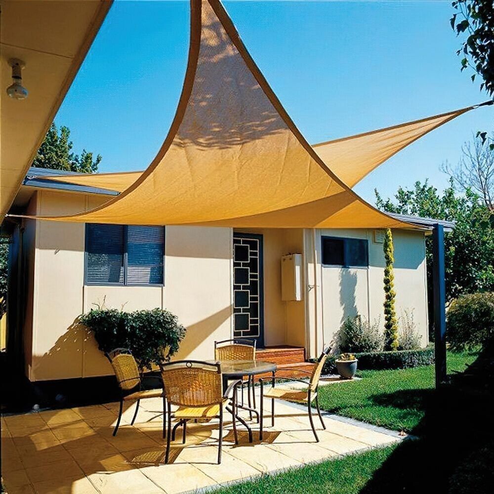 Tenda a Vela Ombreggiante da Giardino Triangolare 3, 6x3, 6x3, 6 metri Beige