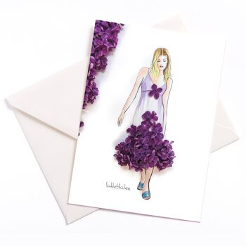 Rêve lilas – carte avec noyau de couleur et enveloppe | 057 1