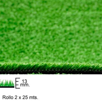 Gazon artificiel 13 mm. Rouler 2 x 25 mètres. Usage domestique
