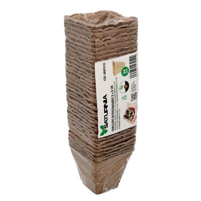 Biodegradable seedbeds8x8 cm. Pack 36 Seedbeds for Sowing / Germination of Plants