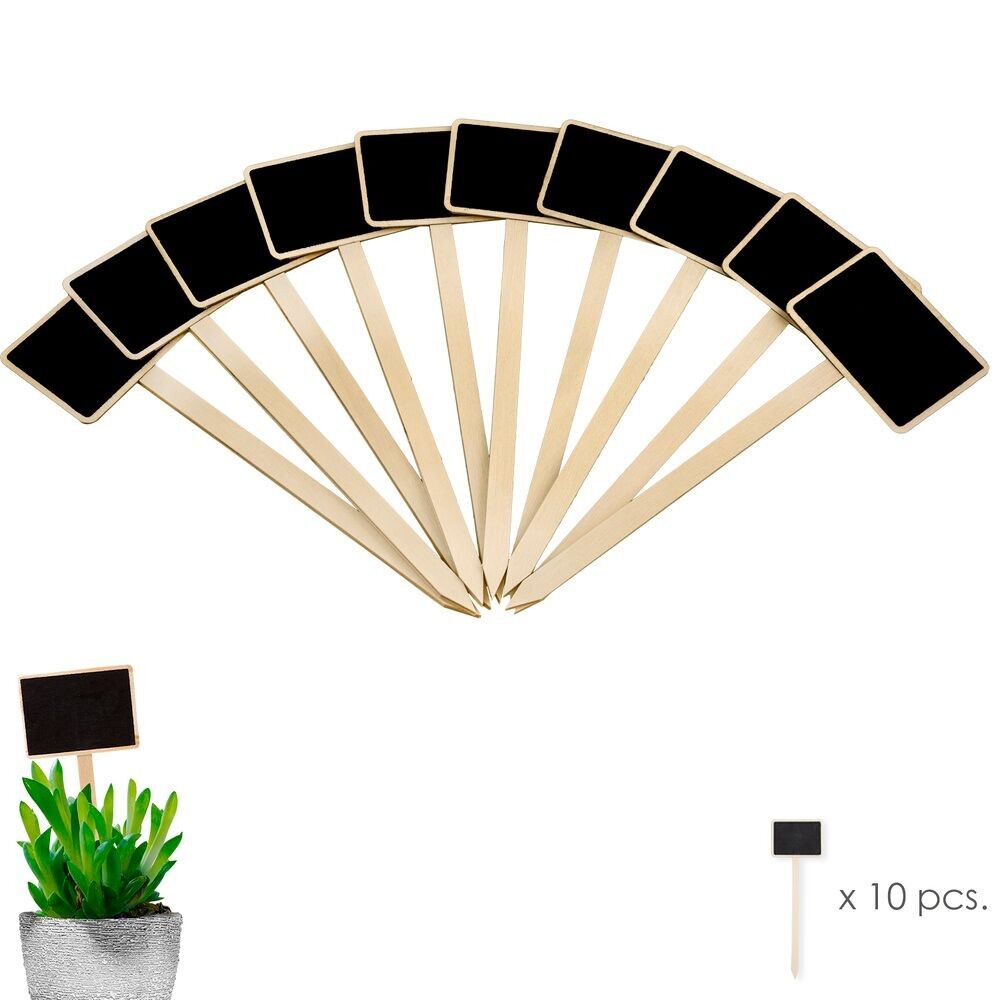 Etichetta In Legno Con Effetto Lavagna Per Piante Confezione Da 10 Unità