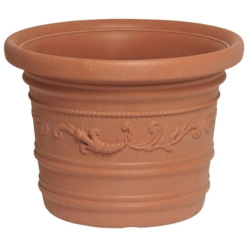 Saturnia Macetero Resina Redondo,  Color Terracota,  Resistente,  Ideal Exterior,  60 Cm Diametro.