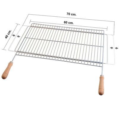 Extendable Barbecue Grill 60/70x40cm Zinc Plated