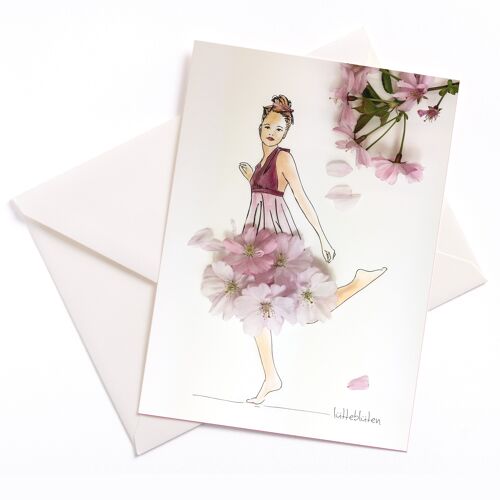 Japanische Kirschblüte – Karte mit Farbkern und Umschlag | 046