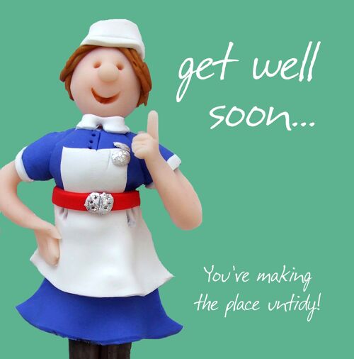 Get Well - Untidy - greetings card