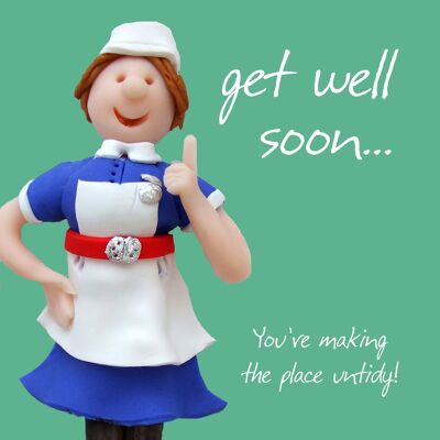 Get Well - Untidy - greetings card