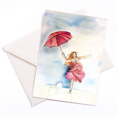 Above the roofs – card with color core and envelope | 009