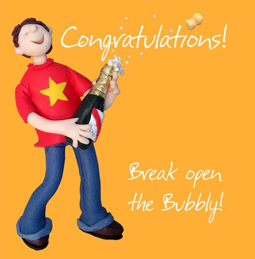 Congratulations - Bubbly - greetings card