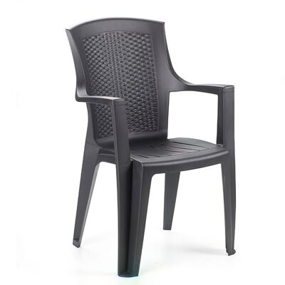 Ratan Resin Chair.  High Anthracite Backrest. Eden
