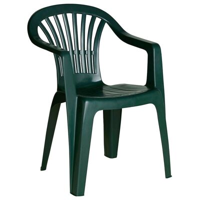 Monobloc Resin Low Back Chair, Green Color, Lyra Model