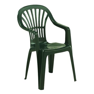 Zena Green Monoblock-Stuhl aus Kunstharz mit hoher Rückenlehne