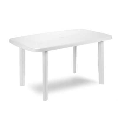 Tavolo in resina bianca 140x 90 cm.