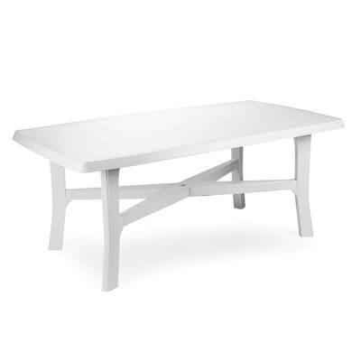 Table en résine blanche 180x100 cm.