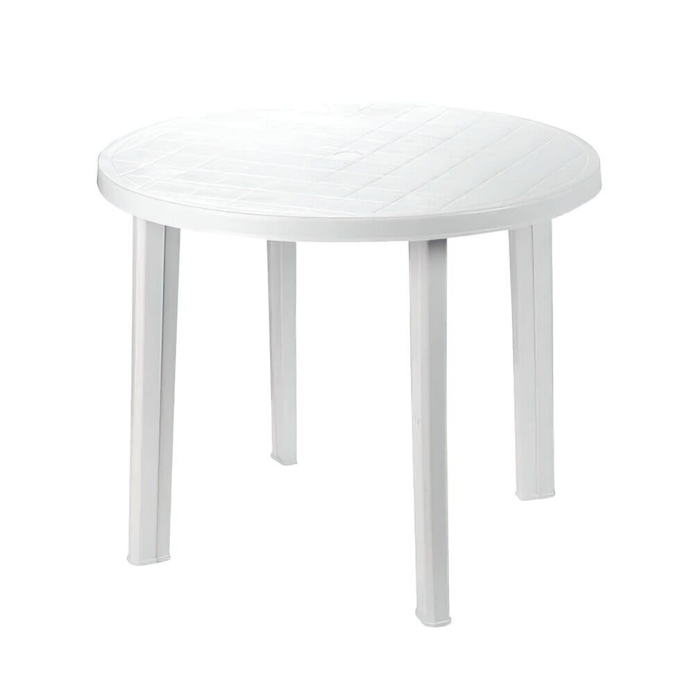 White Resin Table Diameter 90 cm.