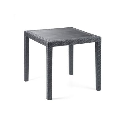 Table King en résine rotin anthracite 80x80 cm.