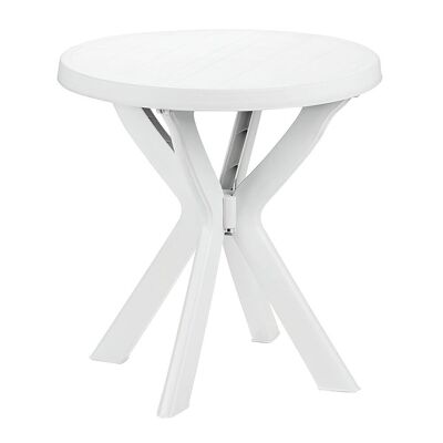 Runder Tisch aus Kunstharz, weiß, 70 x 72 cm. (Alt)