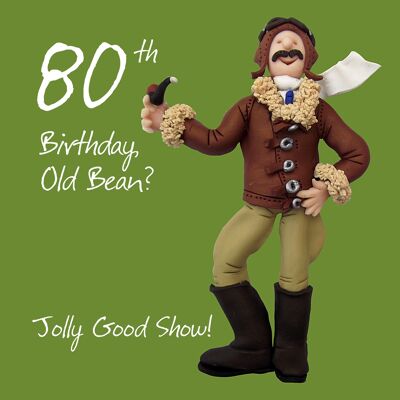 Tarjeta de cumpleaños numerada 80 Jolly Good Show