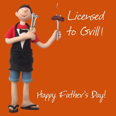 Tarjeta con licencia para Grill Fathers Day