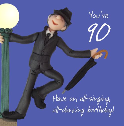 90 - Singing & Dancing numbered birthday card