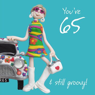 65 & Still Groovy! numbered birthday card