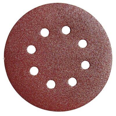 Velcro Replacement Sandpaper For Eccentric Sanders 125 "Disc With Holes 40 Grit (10 Pieces)