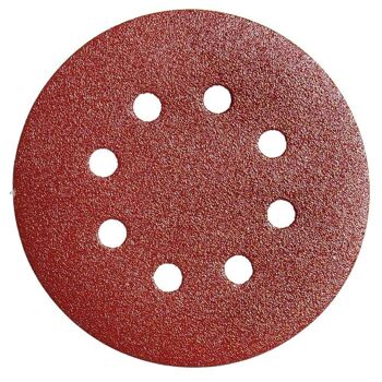 Papier abrasif de remplacement pour disque Velcro "125 mm. avec trous grain 240 (10 pièces)