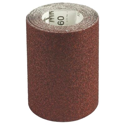 Corundum Sandpaper Roll 115 mm.  x 5m.  60 grit