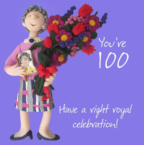 Right Royal 100th numbered birthday card