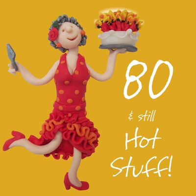 80 - Tarjeta de cumpleaños numerada Hot Stuff